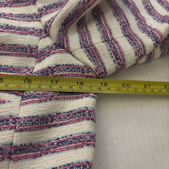 NEW Talbots Women’s Size 8 Pink Blue White Striped Blazer Cotton Jacket Tweed - Picture 14 of 16